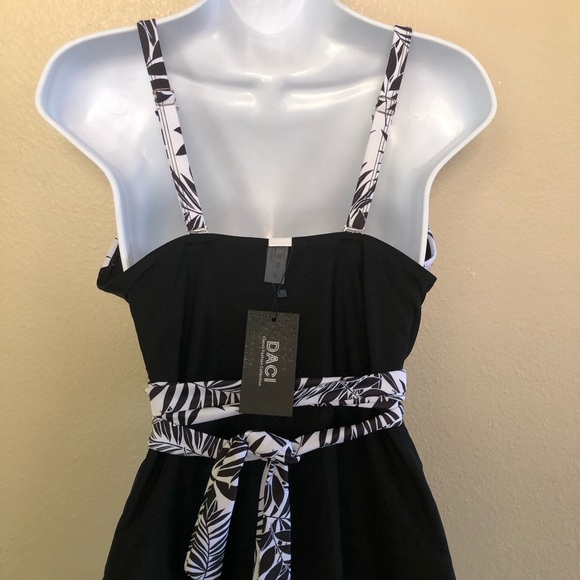 Daci Women’s Crossover High Waisted Cutout Open Back One Piece Swimwear Size 14W - Picture 7 of 15